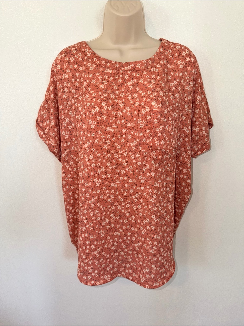 Buffalo David Bitton Rust Floral Short-Sleeve Tunic